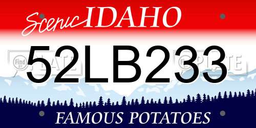 52LB233 Idaho License Plate