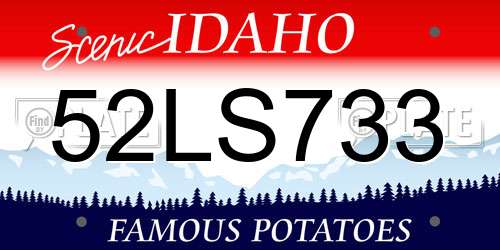 52LS733 Idaho License Plate
