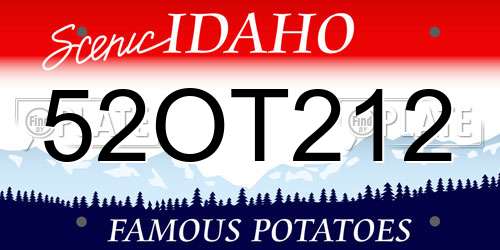 52OT212 Idaho License Plate