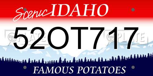 52OT717 Idaho License Plate