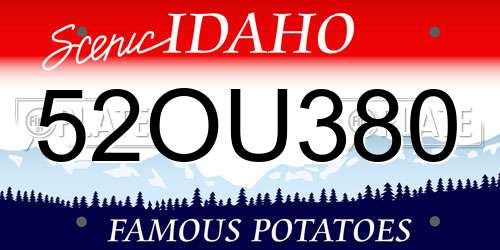 52OU380 Idaho License Plate