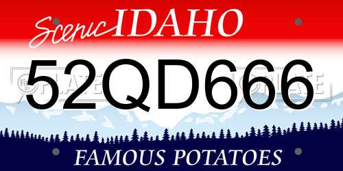 52QD666 Idaho License Plate