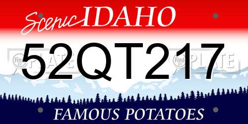 52QT217 Idaho License Plate