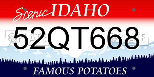 52QT668 Idaho License Plate