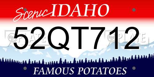 52QT712 Idaho License Plate