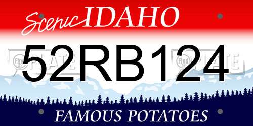 52RB124 Idaho License Plate