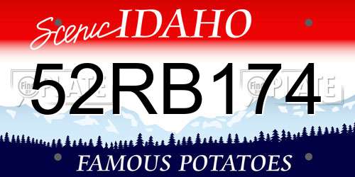 52RB174 Idaho License Plate