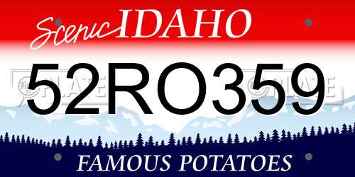 52RO359 Idaho License Plate