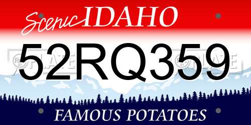 52RQ359 Idaho License Plate