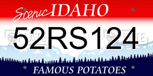 52RS124 Idaho License Plate