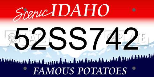 52SS742 Idaho License Plate