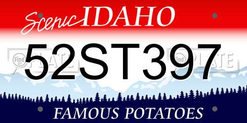 52ST397 Idaho License Plate