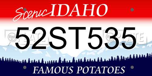 52ST535 Idaho License Plate