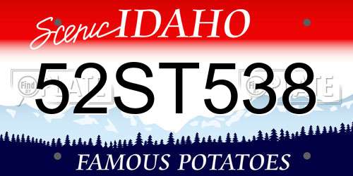 52ST538 Idaho License Plate
