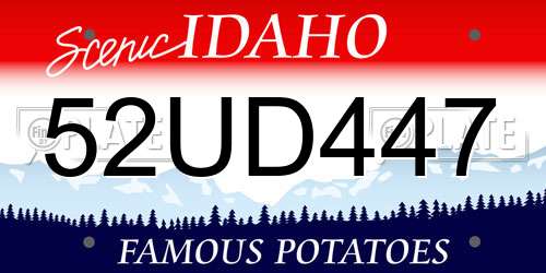 52UD447 Idaho License Plate