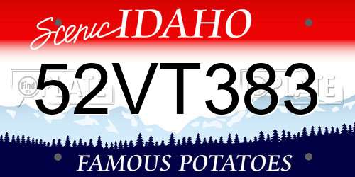 52VT383 Idaho License Plate