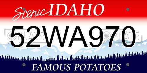 52WA970 Idaho License Plate