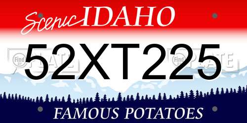 52XT225 Idaho License Plate