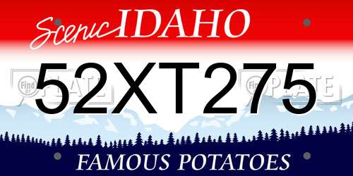 52XT275 Idaho License Plate