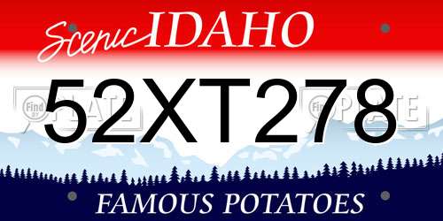 52XT278 Idaho License Plate