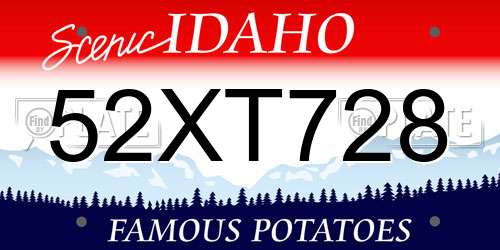 52XT728 Idaho License Plate
