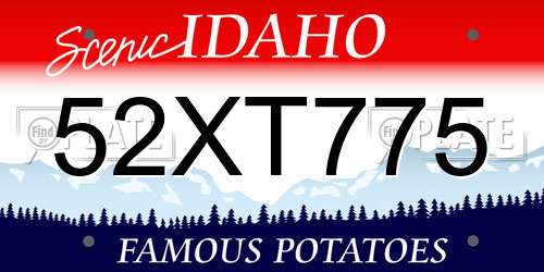 52XT775 Idaho License Plate