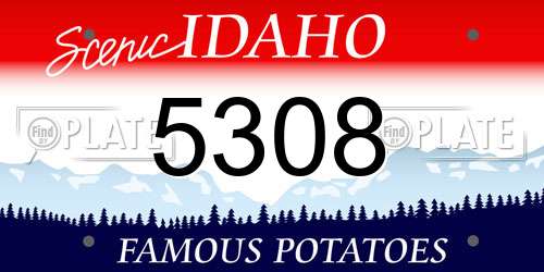 5308 Idaho License Plate