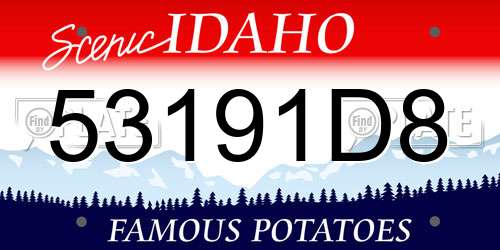 53191D8 Idaho License Plate