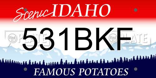 531BKF Idaho License Plate