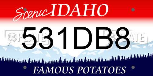531DB8 Idaho License Plate