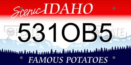 531OB5 Idaho License Plate