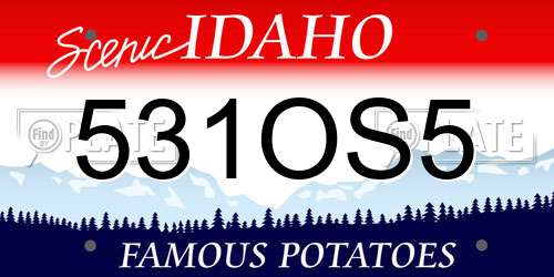 531OS5 Idaho License Plate