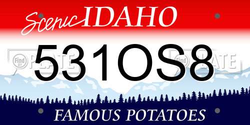 531OS8 Idaho License Plate