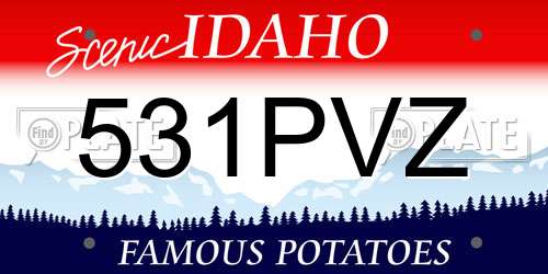 531PVZ Idaho License Plate