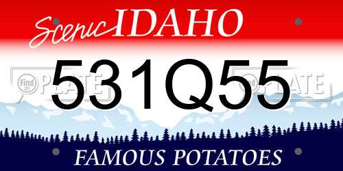 531Q55 Idaho License Plate