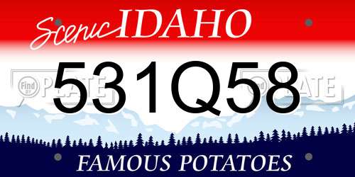 531Q58 Idaho License Plate