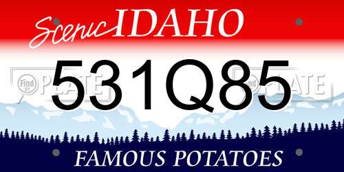 531Q85 Idaho License Plate