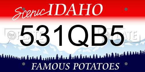 531QB5 Idaho License Plate