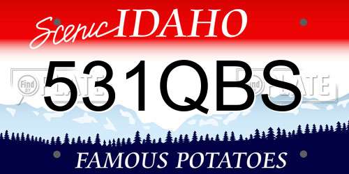 531QBS Idaho License Plate
