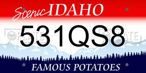 531QS8 Idaho License Plate