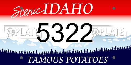 5322 Idaho License Plate