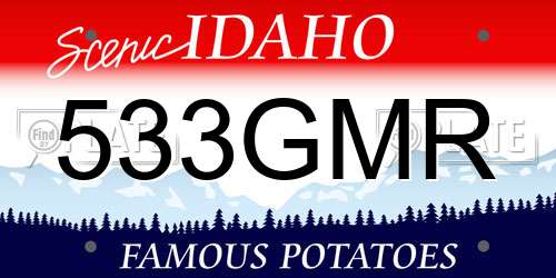 533GMR Idaho License Plate