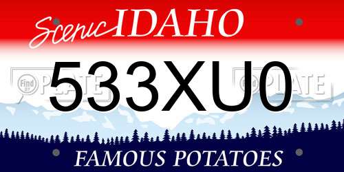 533XU0 Idaho License Plate