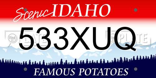 533XUQ Idaho License Plate