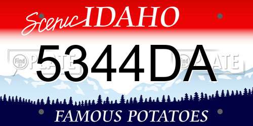 5344DA Idaho License Plate