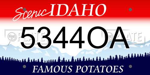 5344OA Idaho License Plate