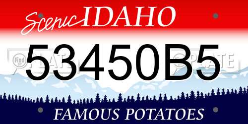 53450B5 Idaho License Plate