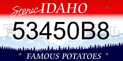 53450B8 Idaho License Plate
