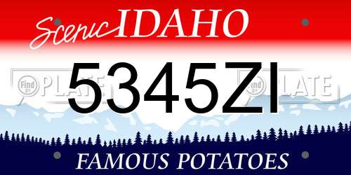 5345ZI Idaho License Plate