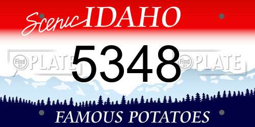 5348 Idaho License Plate